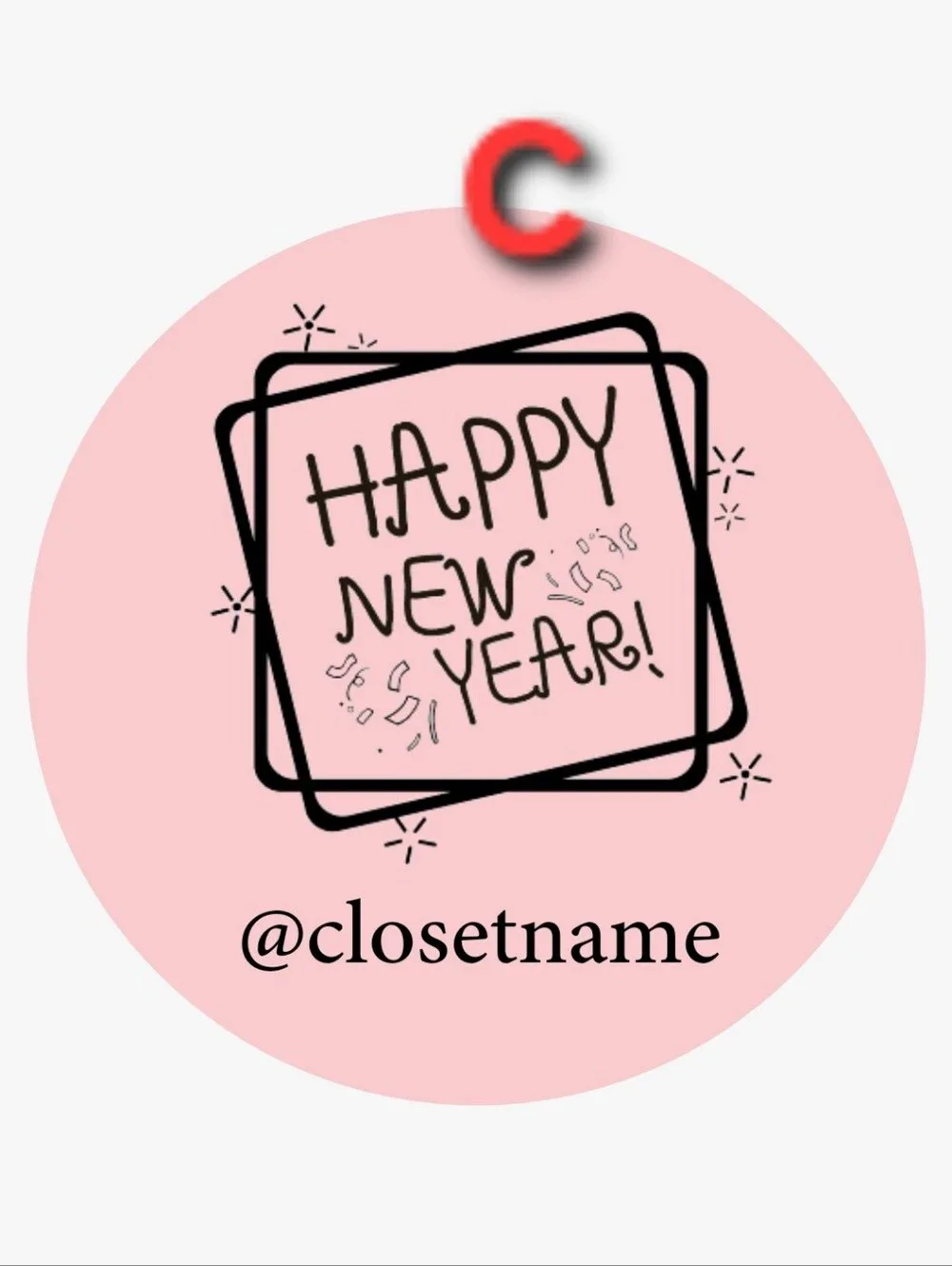 100ct ROLL, CUSTOM HAPPY NEW YEAR STICKERS